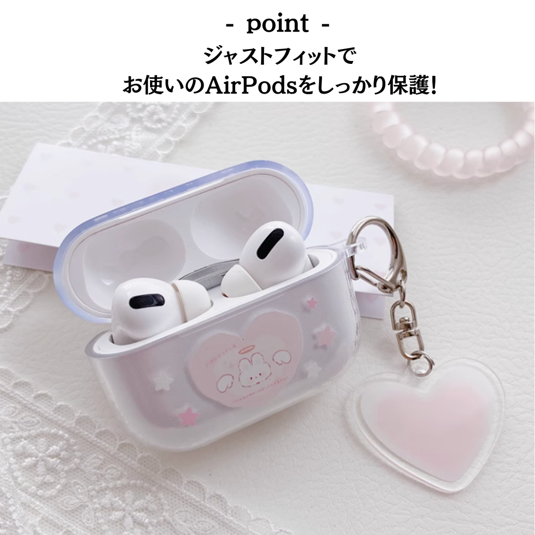 うさぎ パステル　AirPods/AirPodsproケース